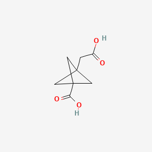 molecular formula C8H10O4 B13903339 3-(Carboxymethyl)bicyclo[1.1.1]pentane-1-carboxylic acid 