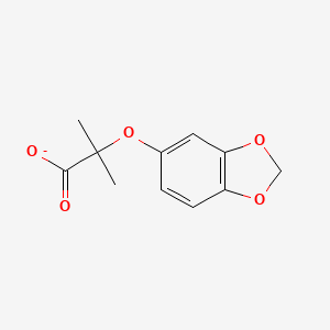 molecular formula C11H11O5- B13903369 2-(1,3-Benzodioxol-5-yloxy)-2-methylpropanoate 