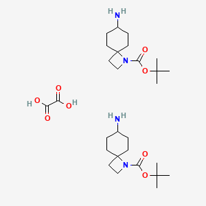 molecular formula C28H50N4O8 B13903382 Tert-butyl 7-amino-1-azaspiro[3.5]nonane-1-carboxylate;oxalic acid 