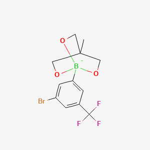 molecular formula C12H12BBrF3O3- B13903537 1-(3-Bromo-5-(trifluoromethyl)phenyl)-4-methyl-2,6,7-trioxa-1-borabicyclo[2.2.2]octan-1-uide 