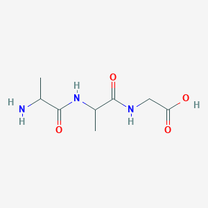 molecular formula C8H15N3O4 B13903571 2-[2-(2-Aminopropanoylamino)propanoylamino]acetic acid CAS No. 171738-82-2