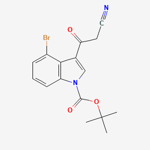molecular formula C16H15BrN2O3 B1390358 1-Boc-4-bromo-3-cyanoacetylindole CAS No. 1171917-34-2