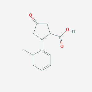 molecular formula C13H14O3 B13903690 4-Oxo-2-(o-tolyl)cyclopentane-1-carboxylic acid 