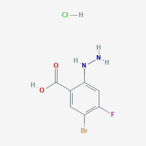 molecular formula C7H7BrClFN2O2 B13903711 5-Bromo-4-fluoro-2-hydrazinylbenzoic acid hydrochloride 