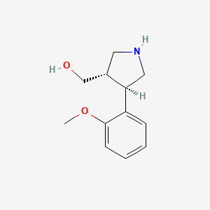 molecular formula C12H17NO2 B13903740 [(3S,4R)-4-(2-methoxyphenyl)pyrrolidin-3-yl]methanol hydrochloride 