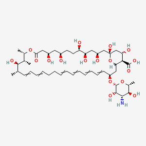 (1R,3S,5R,6R,9R,11R,15S,16R,17R,18S,33R,35S,36R,37S)-33-[(2R,3S,4S,5S,6R)-4-amino-3,5-dihydroxy-6-methyloxan-2-yl]oxy-1,3,5,6,9,11,17,37-octahydroxy-15,16,18-trimethyl-13-oxo-14,39-dioxabicyclo[33.3.1]nonatriaconta-19,21,25,27,29,31-hexaene-36-carboxylic acid