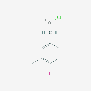 molecular formula C8H8ClFZn B13903760 4-Fluoro-3-methylbenzylzinc chloride 