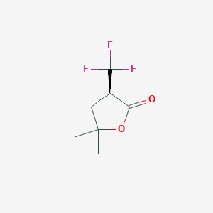 molecular formula C7H9F3O2 B13903789 (3R)-5,5-dimethyl-3-(trifluoromethyl)oxolan-2-one 