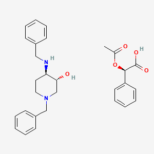 molecular formula C29H34N2O5 B13903794 (2R)-2-acetoxy-2-phenyl-acetic acid;(3R,4R)-1-benzyl-4-(benzylamino)piperidin-3-ol 