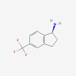 molecular formula C10H10F3N B13903837 (1S)-5-(trifluoromethyl)-2,3-dihydro-1H-inden-1-amine 