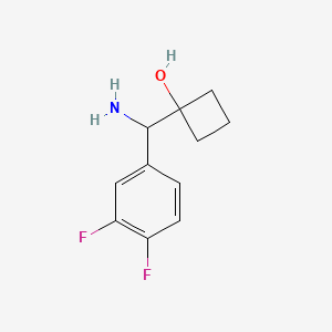 molecular formula C11H13F2NO B13903857 1-(Amino(3,4-difluorophenyl)methyl)cyclobutanol 