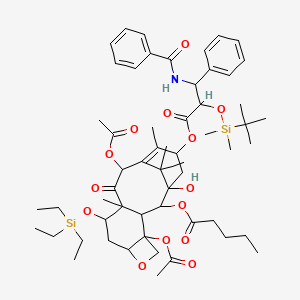 [4,12-Diacetyloxy-15-[3-benzamido-2-[tert-butyl(dimethyl)silyl]oxy-3-phenylpropanoyl]oxy-1-hydroxy-10,14,17,17-tetramethyl-11-oxo-9-triethylsilyloxy-6-oxatetracyclo[11.3.1.03,10.04,7]heptadec-13-en-2-yl] pentanoate