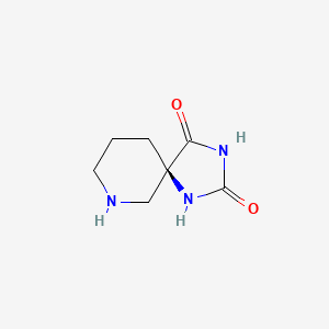 molecular formula C7H11N3O2 B13903885 (5R)-1,3,9-Triazaspiro[4.5]decane-2,4-dione 