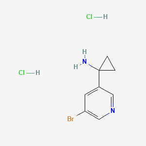 molecular formula C8H11BrCl2N2 B13903892 1-(5-Bromo-3-pyridyl)cyclopropanamine;dihydrochloride 