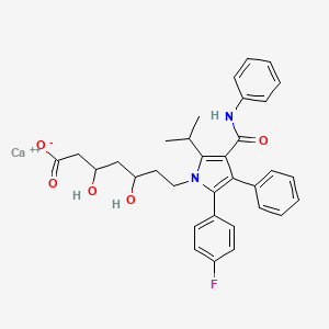 calcium;7-[2-(4-fluorophenyl)-3-phenyl-4-(phenylcarbamoyl)-5-propan-2-ylpyrrol-1-yl]-3,5-dihydroxyheptanoate