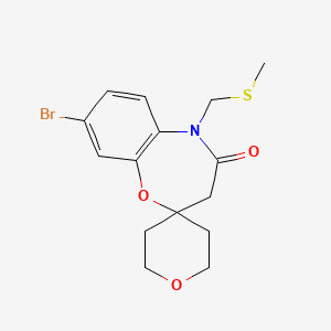 8-bromo-5-(methylsulfanylmethyl)spiro[3H-1,5-benzoxazepine-2,4'-oxane]-4-one