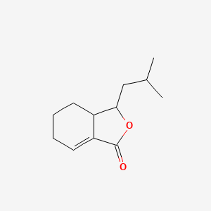 molecular formula C12H18O2 B13903942 3-(2-Methylpropyl)-3a,4,5,6-tetrahydro-2-benzofuran-1(3h)-one CAS No. 66211-45-8