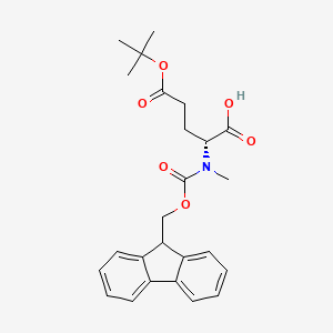 molecular formula C25H29NO6 B1390396 (R)-2-((((9H-Fluoren-9-yl)methoxy)carbonyl)(methyl)amino)-5-(tert-butoxy)-5-oxopentanoic acid CAS No. 1562442-35-6