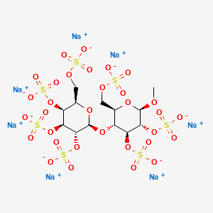 molecular formula C13H17Na7O32S7 B13904014 heptasodium;[(2S,3R,4S,5S,6R)-2-[(2R,3R,4S,5R,6R)-6-methoxy-4,5-disulfonatooxy-2-(sulfonatooxymethyl)oxan-3-yl]oxy-3,5-disulfonatooxy-6-(sulfonatooxymethyl)oxan-4-yl] sulfate 