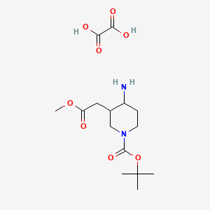 Tert-butyl cis-4-amino-3-(2-methoxy-2-oxo-ethyl)piperidine-1-carboxylate;oxalic acid