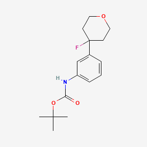 molecular formula C16H22FNO3 B13904059 tert-Butyl (3-(4-fluorotetrahydro-2H-pyran-4-yl)phenyl)carbamate 