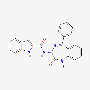 molecular formula C25H20N4O2 B13904061 1H-Indole-2-carboxylic acid ((R)-1-methyl-2-oxo-5-phenyl-2,3-dihydro-1H-benzo[e][1,4]diazepin-3-yl)-amide 