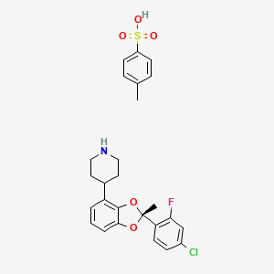 4-[(2R)-2-(4-chloro-2-fluoro-phenyl)-2-methyl-1,3-benzodioxol-4-yl]piperidine;4-methylbenzenesulfonic acid