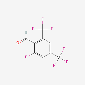 molecular formula C9H3F7O B1390429 2-Fluoro-4,6-bis(trifluoromethyl)benzaldehyde CAS No. 1017777-37-5