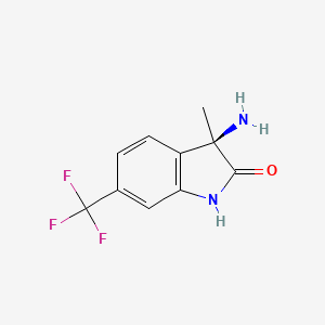 molecular formula C10H9F3N2O B13904304 (3R)-3-amino-3-methyl-6-(trifluoromethyl)-1H-indol-2-one 