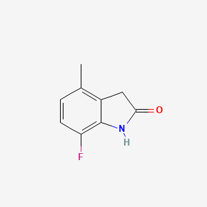 molecular formula C9H8FNO B13904305 7-Fluoro-4-methylindolin-2-one 