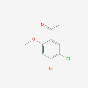 molecular formula C9H8BrClO2 B13904322 1-(4-Bromo-5-chloro-2-methoxyphenyl)ethan-1-one 