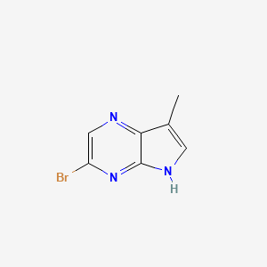 molecular formula C7H6BrN3 B13904330 3-bromo-7-methyl-5H-pyrrolo[2,3-b]pyrazine 