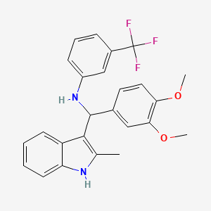 N-[(3,4-dimethoxyphenyl)-(2-methyl-1H-indol-3-yl)methyl]-3-(trifluoromethyl)aniline