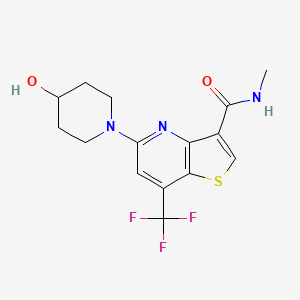 5-(4-hydroxypiperidin-1-yl)-N-methyl-7-(trifluoromethyl)thieno[3,2-b]pyridine-3-carboxamide