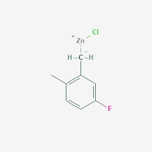 molecular formula C8H8ClFZn B13904632 5-Fluoro-2-methylbenzylzinc chloride 