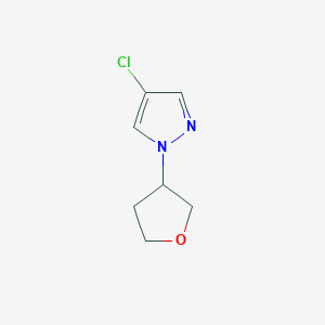 molecular formula C7H9ClN2O B13904651 4-Chloro-1-(tetrahydrofuran-3-yl)-1H-pyrazole 