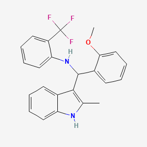 N-[(2-methoxyphenyl)-(2-methyl-1H-indol-3-yl)methyl]-2-(trifluoromethyl)aniline