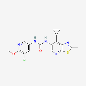 molecular formula C17H16ClN5O2S B13904697 1-(5-Chloro-6-methoxypyridin-3-yl)-3-(7-cyclopropyl-2-methylthiazolo[5,4-b]pyridin-6-yl)urea 