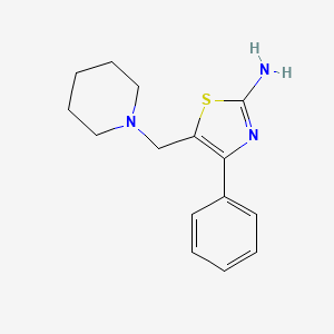 molecular formula C15H19N3S B13904717 4-Phenyl-5-(piperidin-1-ylmethyl)-1,3-thiazol-2-amine 