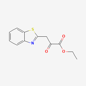 molecular formula C12H11NO3S B13904818 Ethyl 3-(2-benzothiazolyl) pyruvate CAS No. 66904-39-0