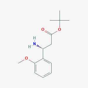 molecular formula C14H21NO3 B13904823 tert-butyl (3R)-3-amino-3-(2-methoxyphenyl)propanoate 