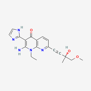 2-amino-1-ethyl-7-[(3R)-3-hydroxy-4-methoxy-3-methylbut-1-ynyl]-3-(1H-imidazol-2-yl)-1,8-naphthyridin-4-one