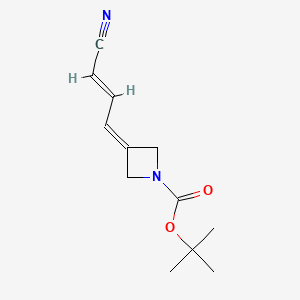 molecular formula C12H16N2O2 B13904892 tert-butyl 3-[(E)-3-cyanoprop-2-enylidene]azetidine-1-carboxylate 