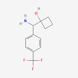 molecular formula C12H14F3NO B13904907 1-(Amino(4-(trifluoromethyl)phenyl)methyl)cyclobutanol 