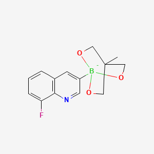 molecular formula C14H14BFNO3- B13904938 1-(8-Fluoroquinolin-3-yl)-4-methyl-2,6,7-trioxa-1-borabicyclo[2.2.2]octan-1-uide 