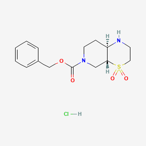 molecular formula C15H21ClN2O4S B13904944 benzyl (4aR,8aR)-4,4-dioxo-1,2,3,4a,5,7,8,8a-octahydropyrido[3,4-b][1,4]thiazine-6-carboxylate;hydrochloride 