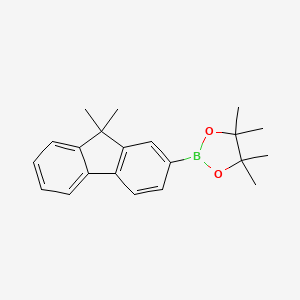 molecular formula C21H25BO2 B1390496 2-(9,9-二甲基-9H-芴-2-基)-4,4,5,5-四甲基-1,3,2-二恶杂硼烷 CAS No. 569343-09-5