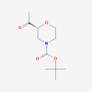 molecular formula C11H19NO4 B13905004 tert-Butyl (R)-2-acetylmorpholine-4-carboxylate 