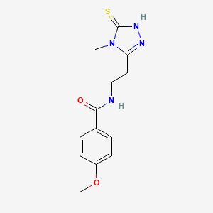 molecular formula C13H16N4O2S B13905033 N-[2-(5-Mercapto-4-methyl-4H-[1,2,4]triazol-3-yl)-ethyl]-4-methoxy-benzamide 