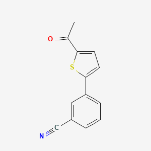 molecular formula C13H9NOS B13905053 3-(5-Acetyl-2-thienyl)benzonitrile 